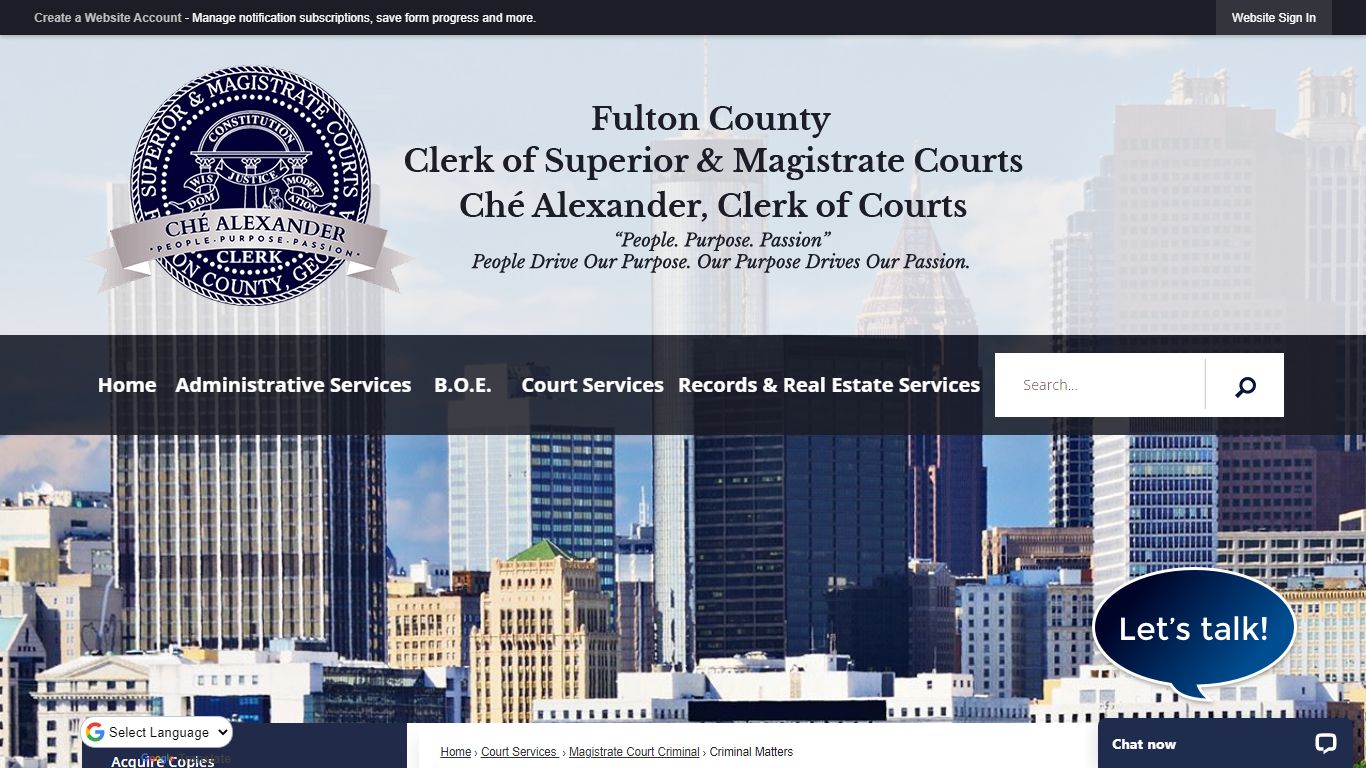 Criminal Matters | Fulton County Superior Court, GA